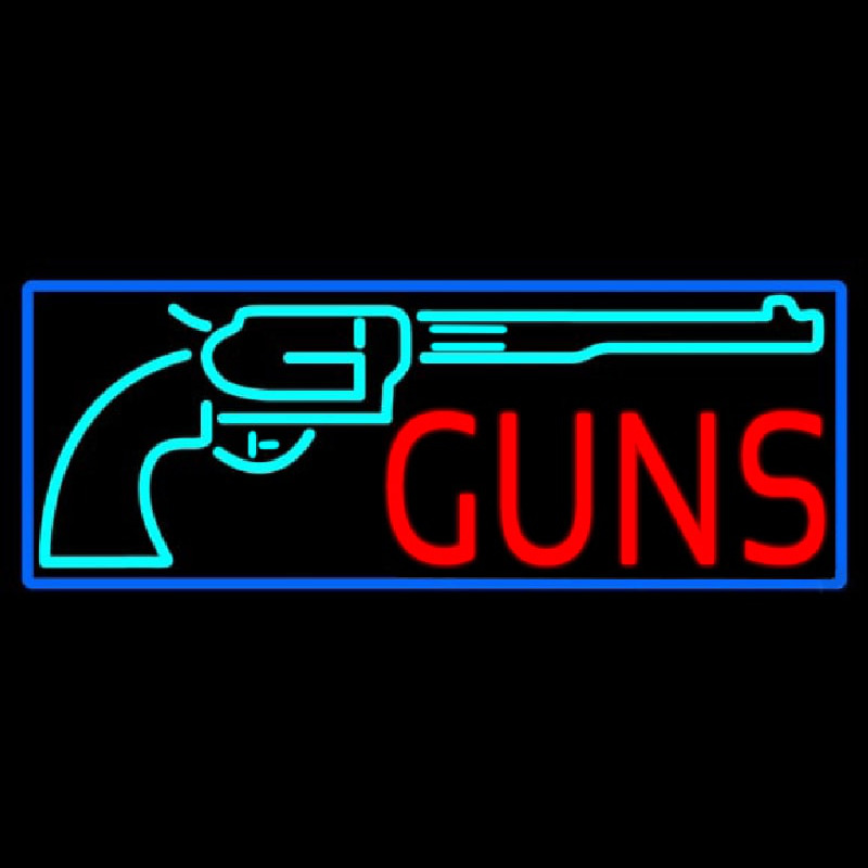 Red Guns Turquoise Logo Neon Skilt