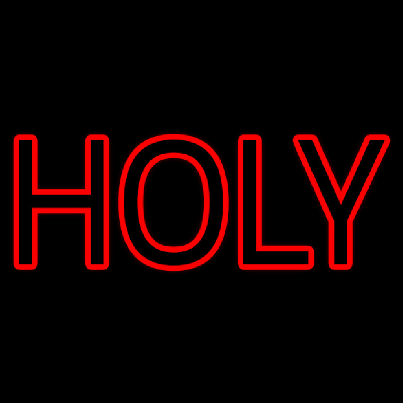 Red Holy Neon Skilt