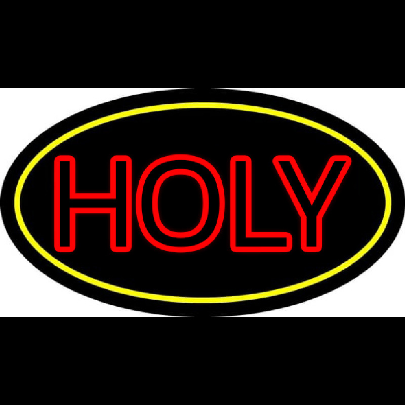 Red Holy With Border Neon Skilt