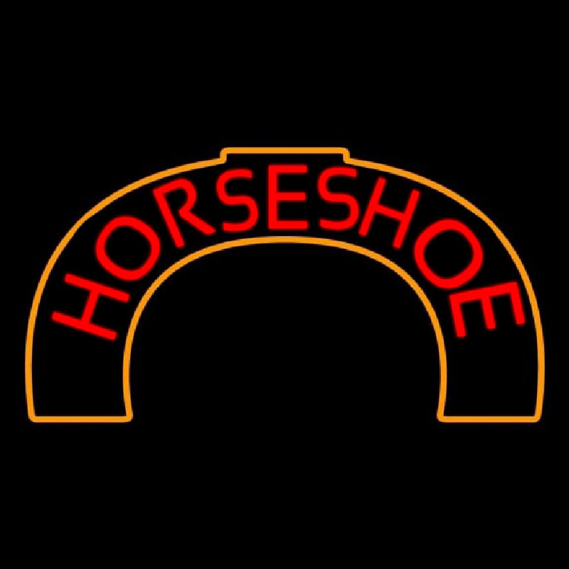 Red Horseshoe Neon Skilt