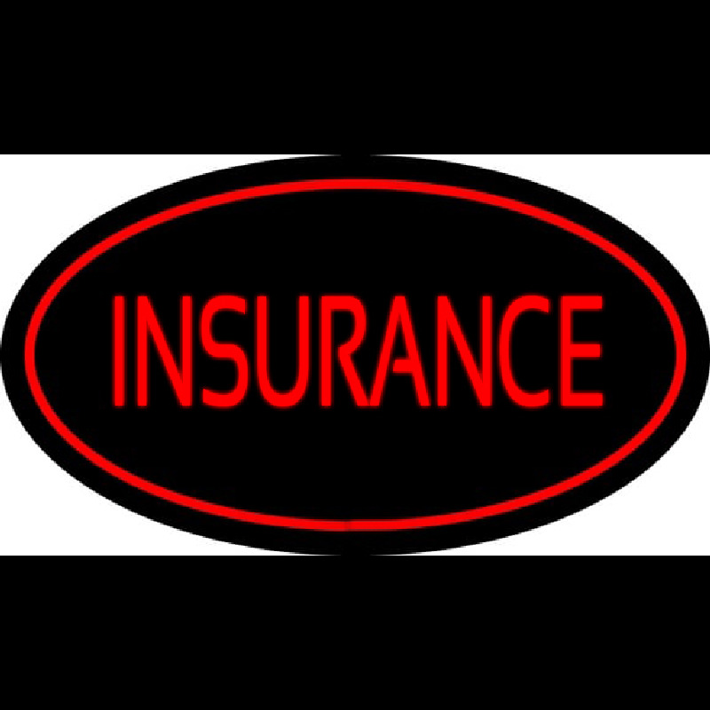 Red Insurance Oval Red Neon Skilt