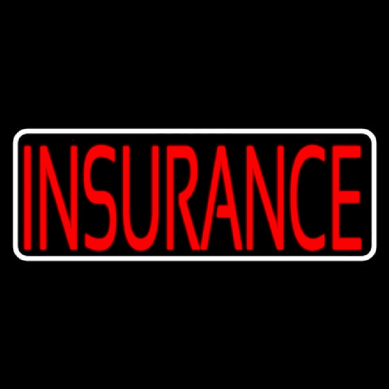 Red Insurance White Border Neon Skilt