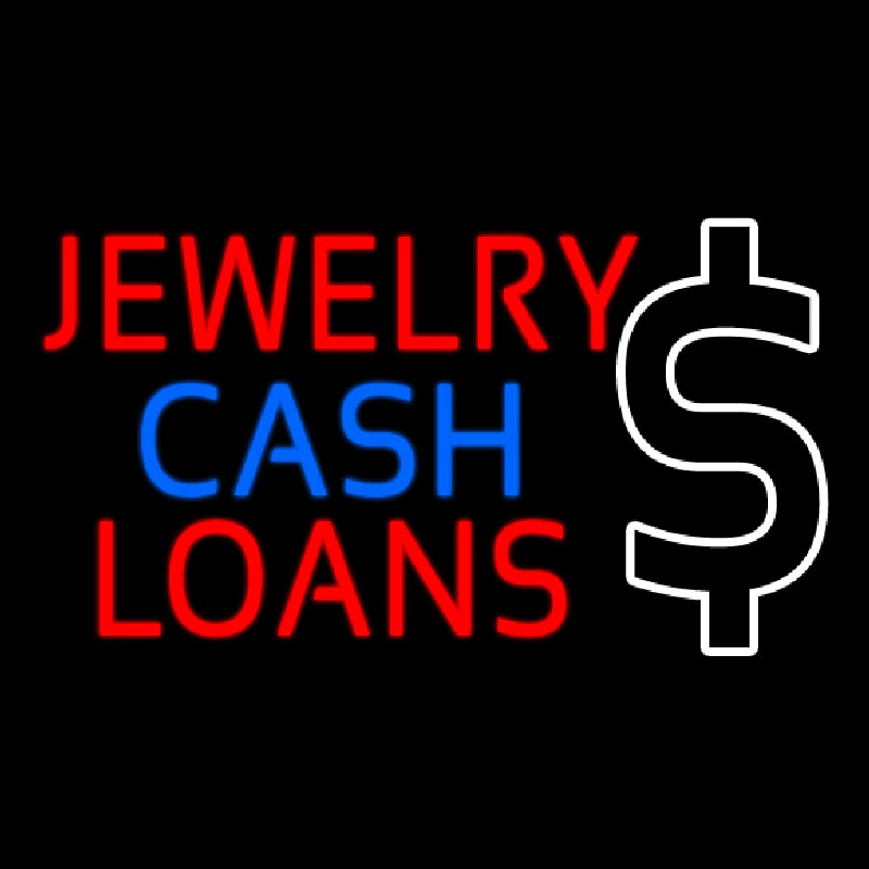 Red Jewelry Cash Loans Neon Skilt