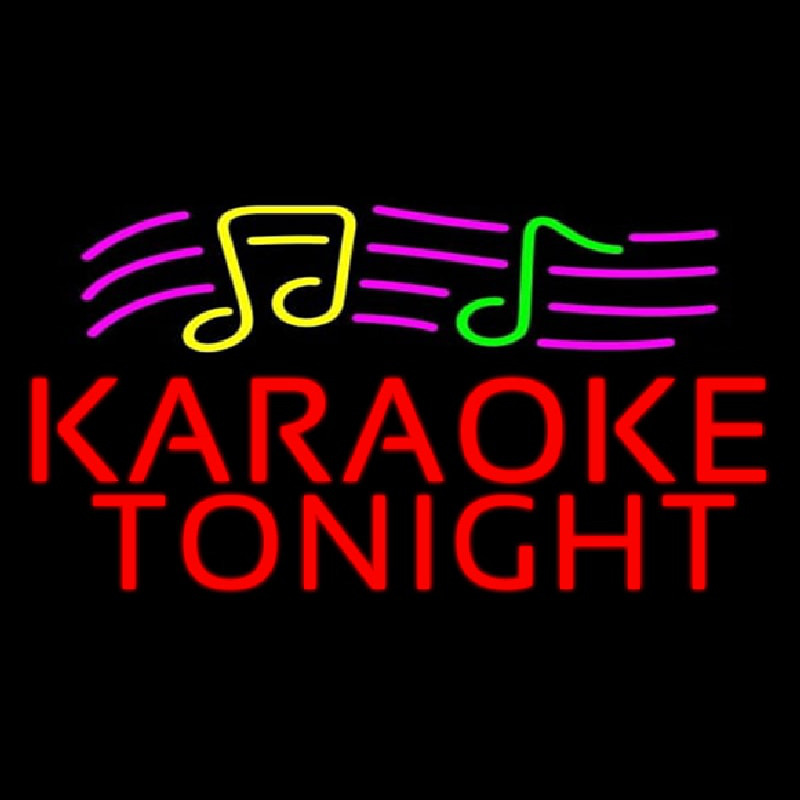 Red Karaoke Night Block Neon Skilt