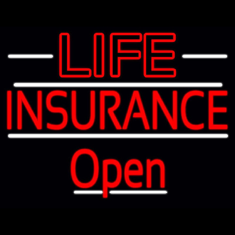 Red Life Insurance Open Neon Skilt