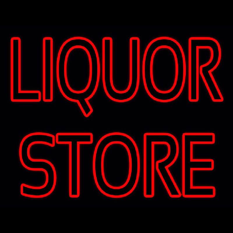 Red Liquor Store Neon Skilt