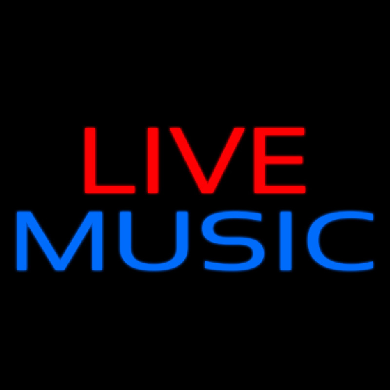 Red Live Blue Music Block 2 Neon Skilt