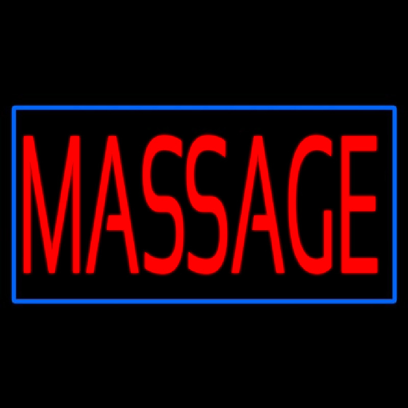 Red Massage Blue Border Neon Skilt