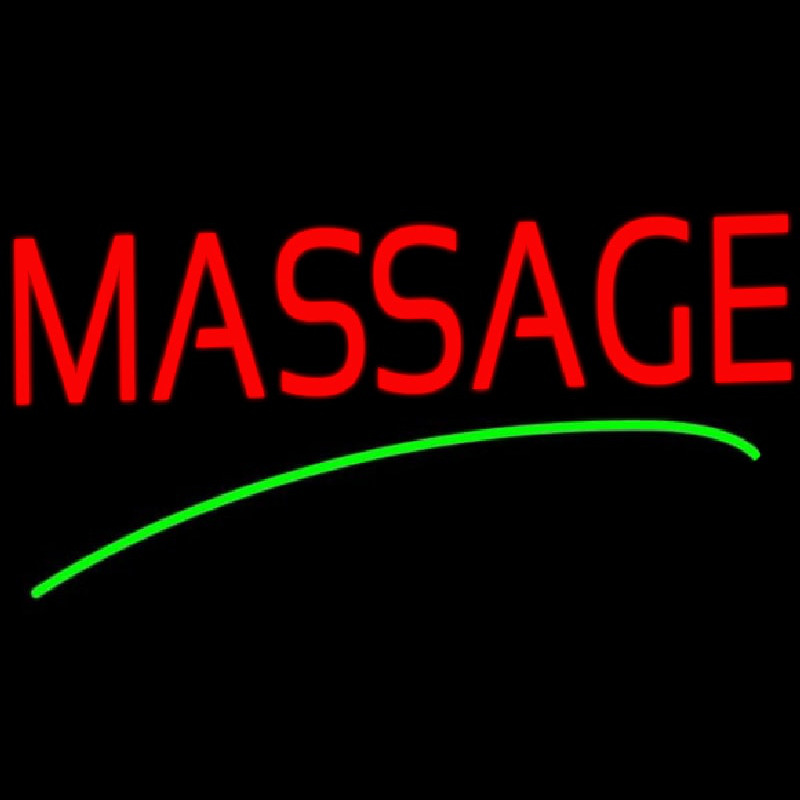 Red Massage Green Line Neon Skilt