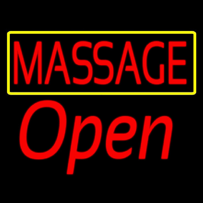 Red Massage Open Neon Skilt