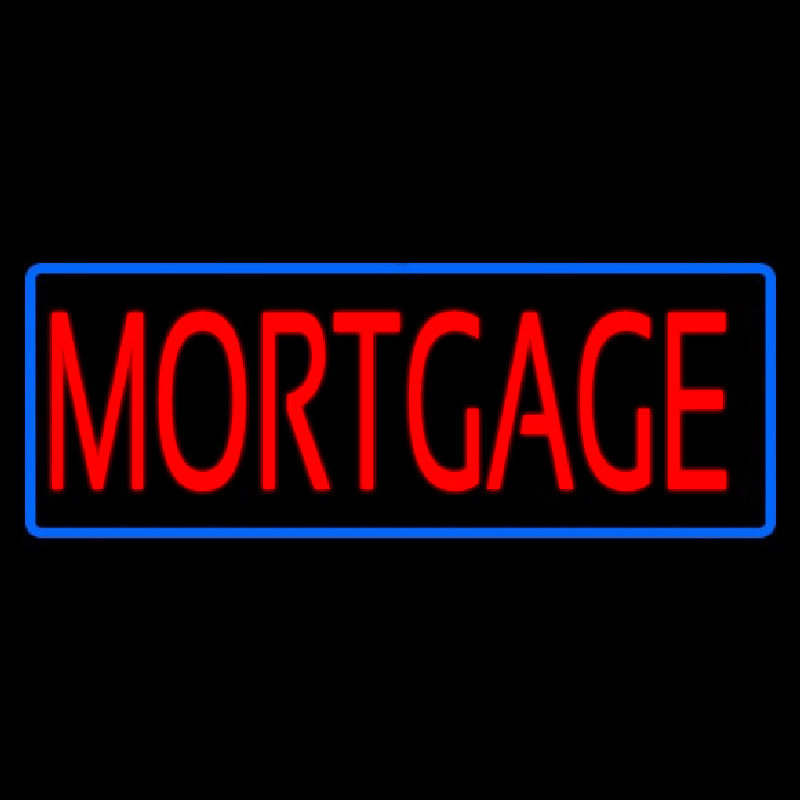 Red Mortgage Blue Border Neon Skilt