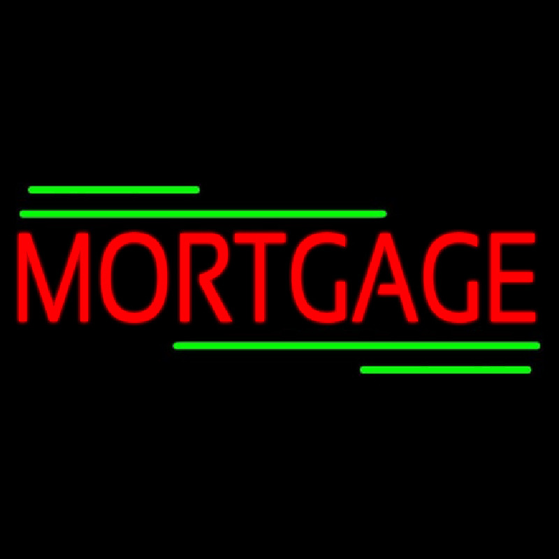 Red Mortgage Green Lines Neon Skilt