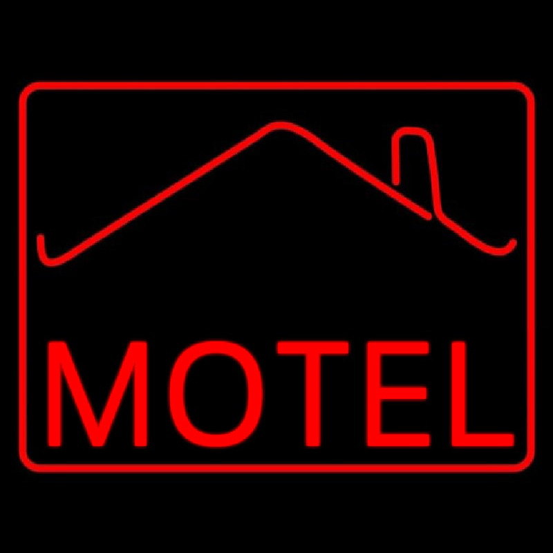 Red Motel With Symbol Neon Skilt