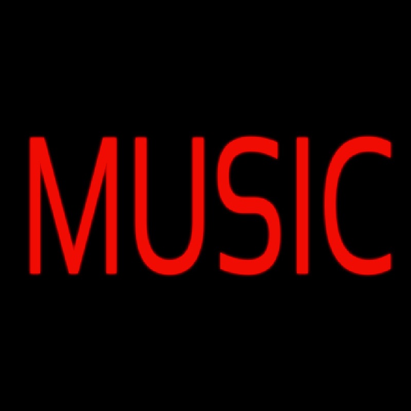 Red Music Block Neon Skilt