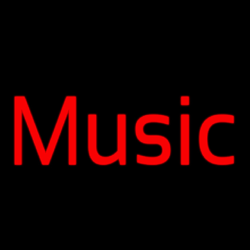 Red Music Cursive Neon Skilt