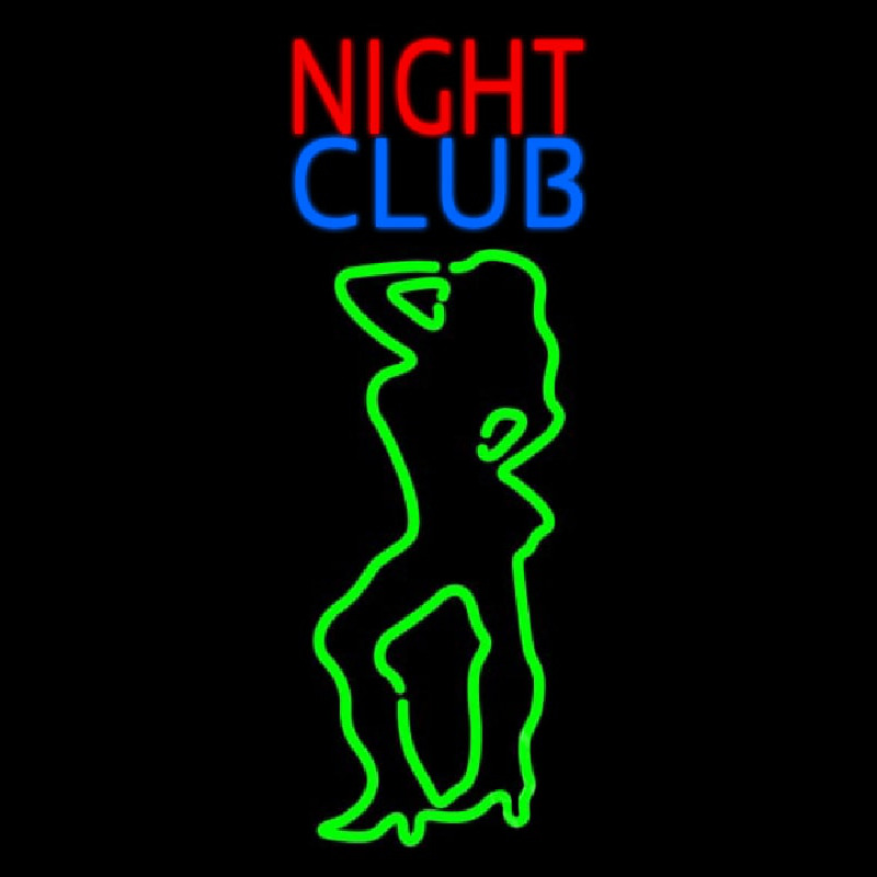 Red Night Club Girls Neon Skilt