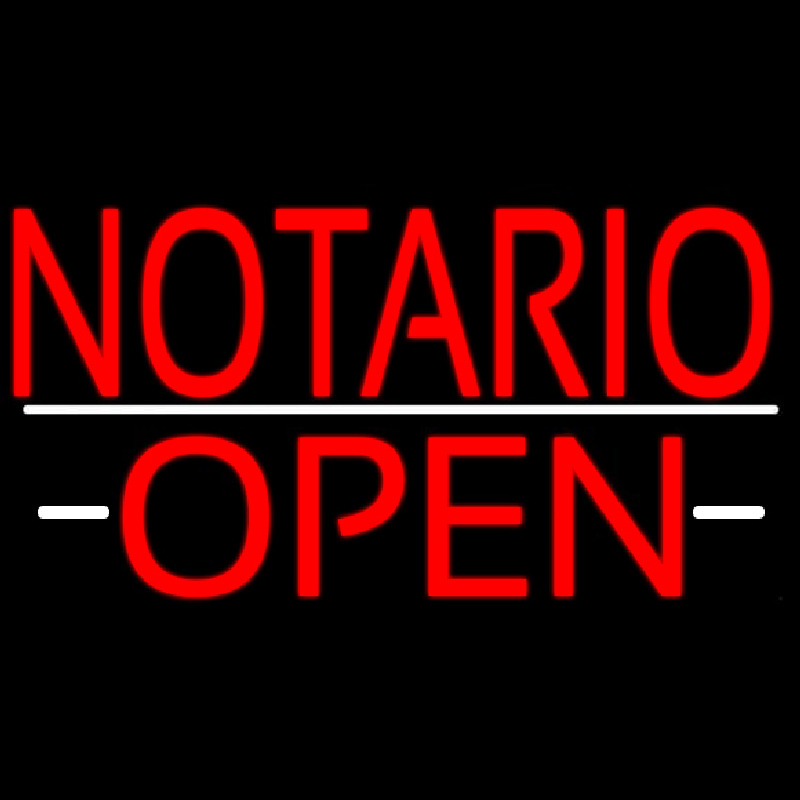 Red Notario Open Neon Skilt