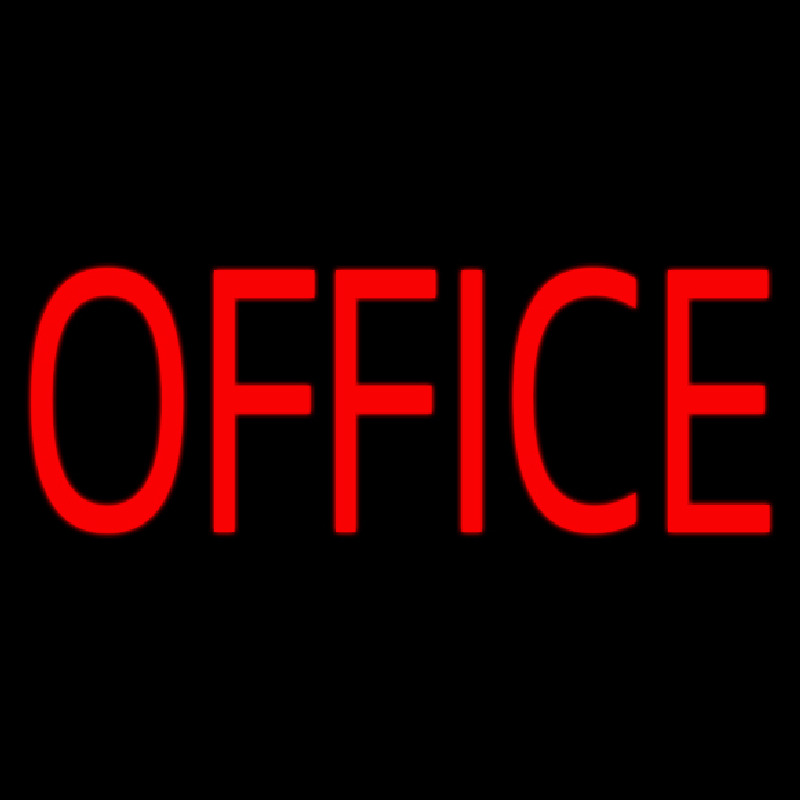 Red Office Neon Skilt