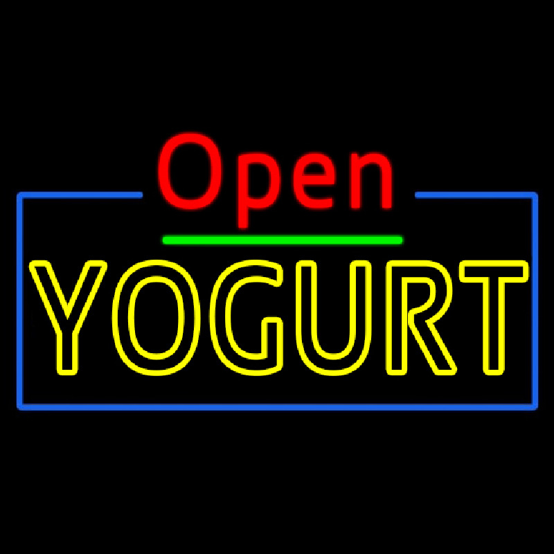 Red Open Double Stroke Yogurt Neon Skilt