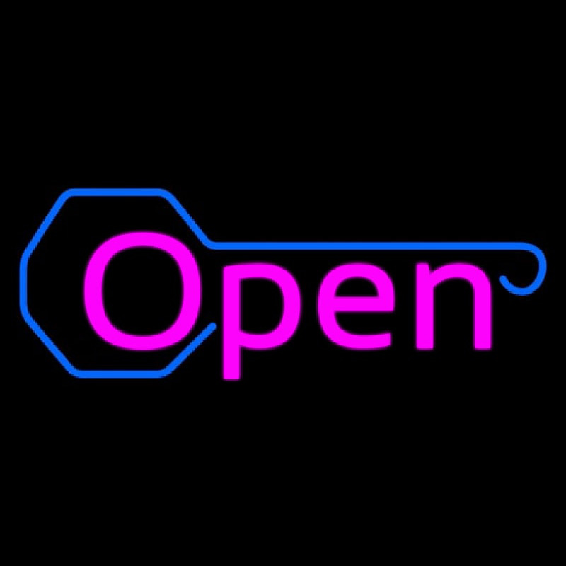 Red Open With Key Logo Neon Skilt