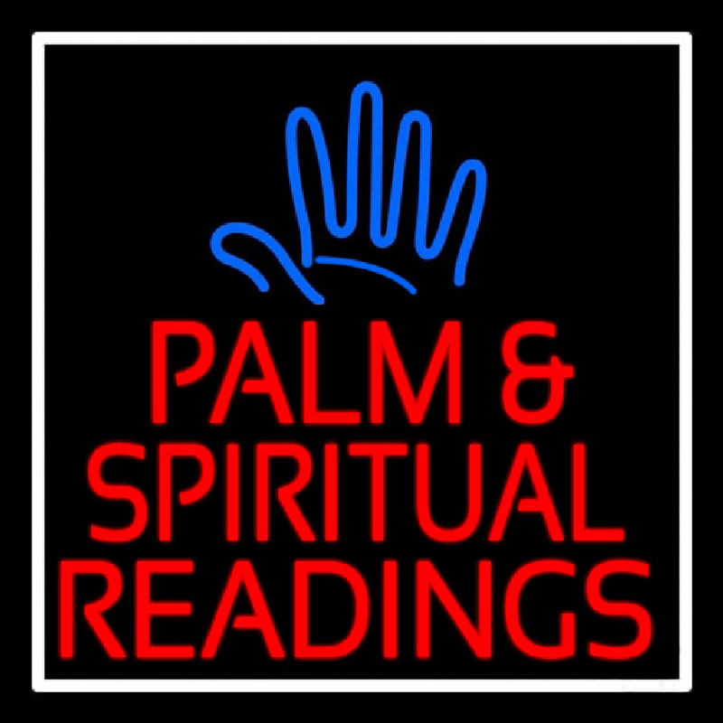 Red Palm And Spiritual Readings Neon Skilt