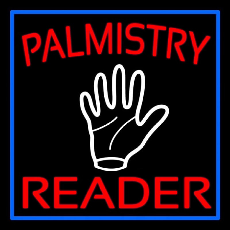 Red Palmistry Reader Neon Skilt