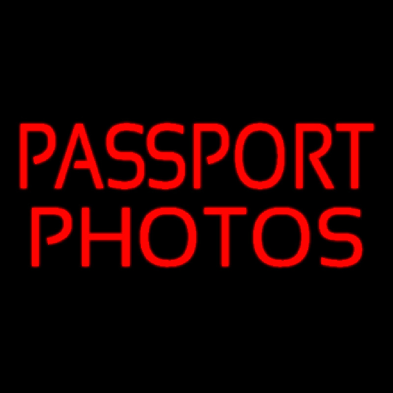 Red Passport Photos Neon Skilt