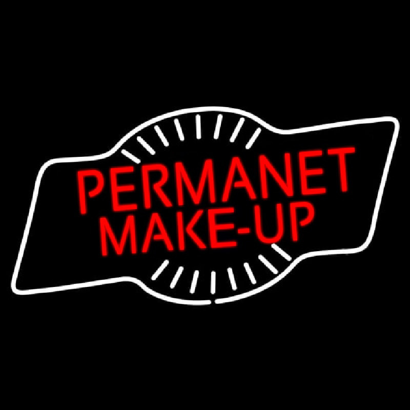 Red Permanent Makeup Neon Skilt