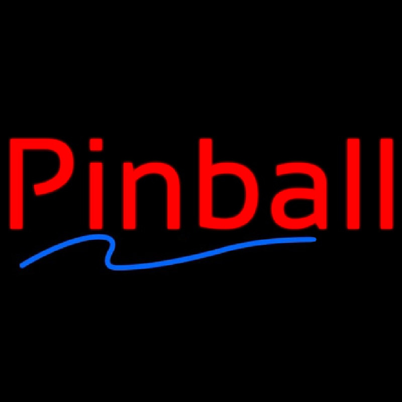 Red Pinball Blue Line Neon Skilt