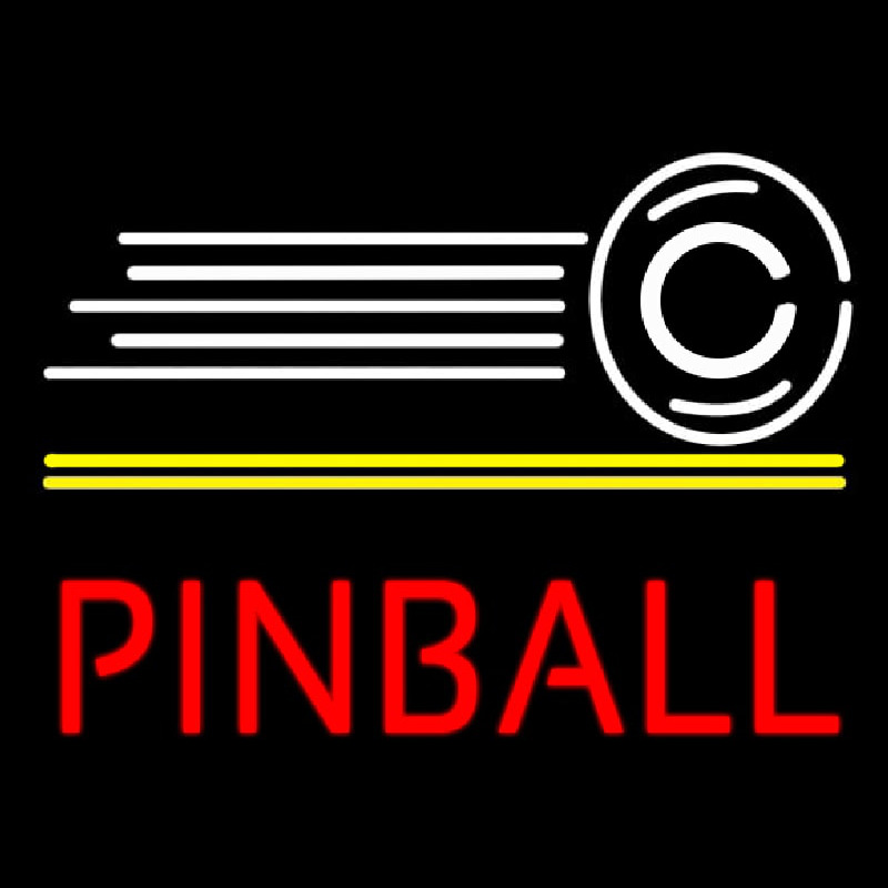 Red Pinball With Logo Neon Skilt