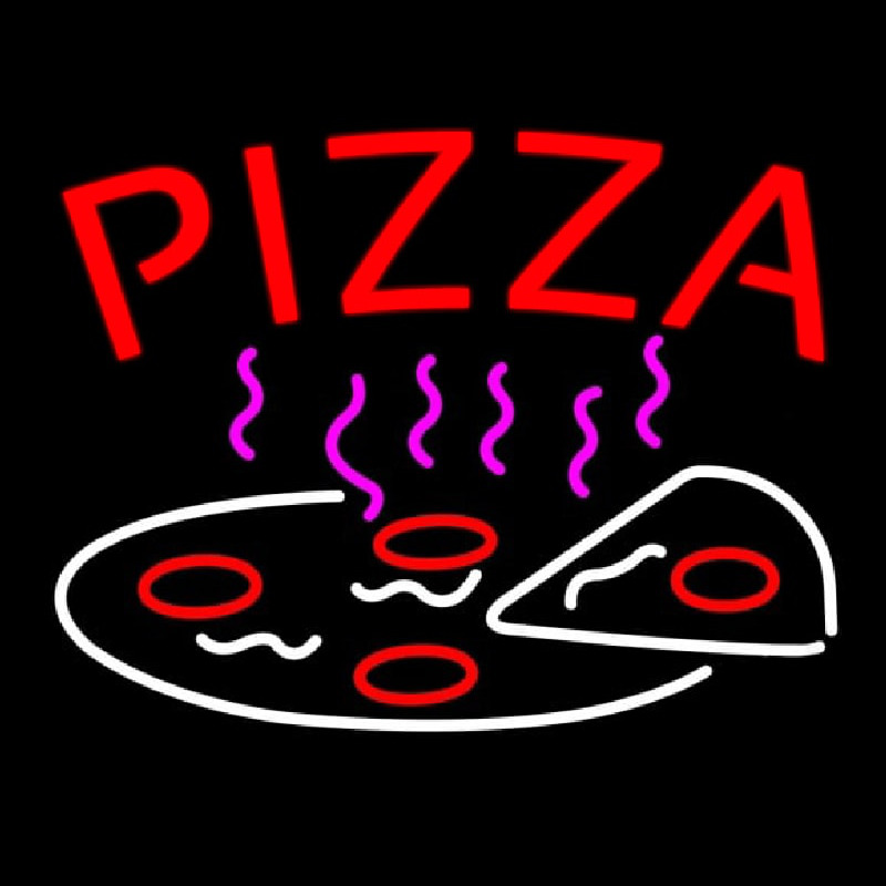 Red Pizza Logo Neon Skilt