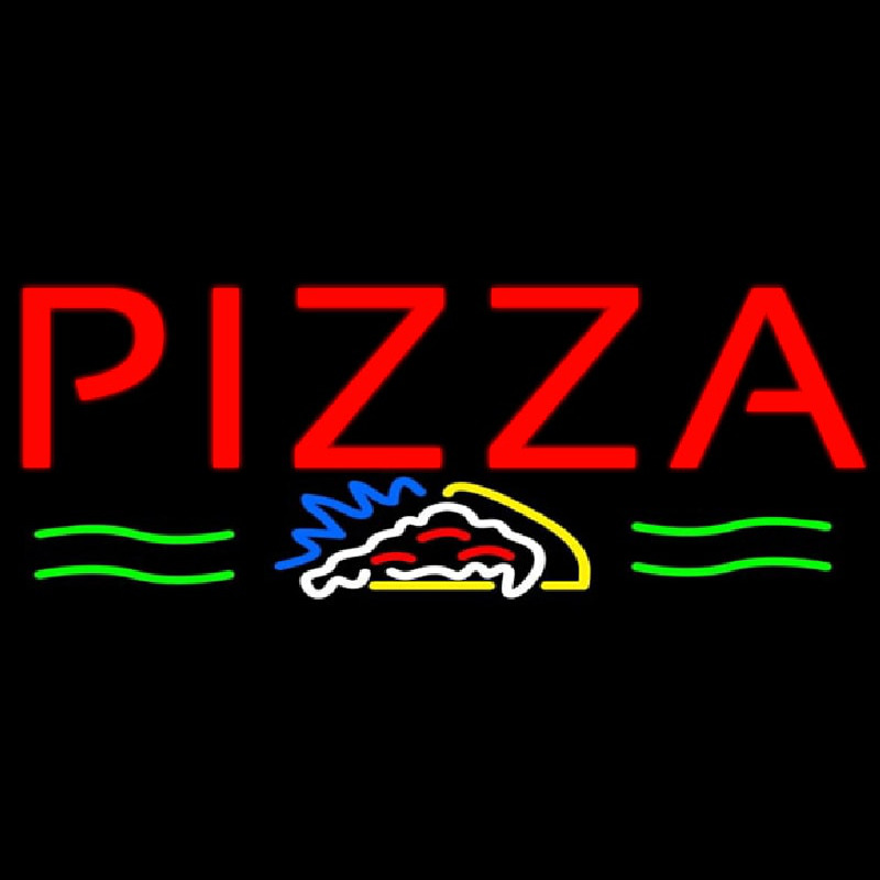 Red Pizza Logo Neon Skilt