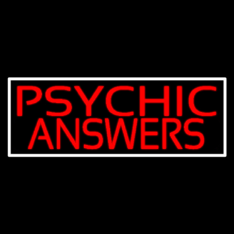 Red Psychic Answers With White Border Neon Skilt