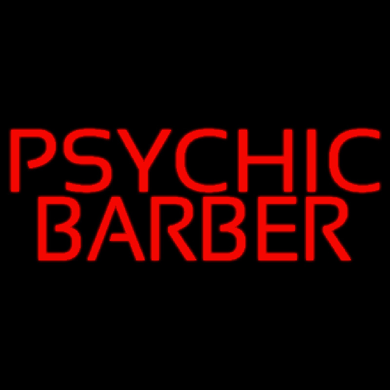 Red Psychic Barber Neon Skilt