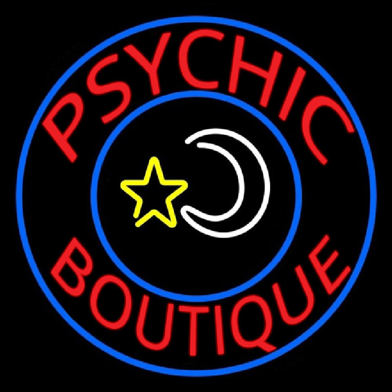 Red Psychic Boutique Neon Skilt