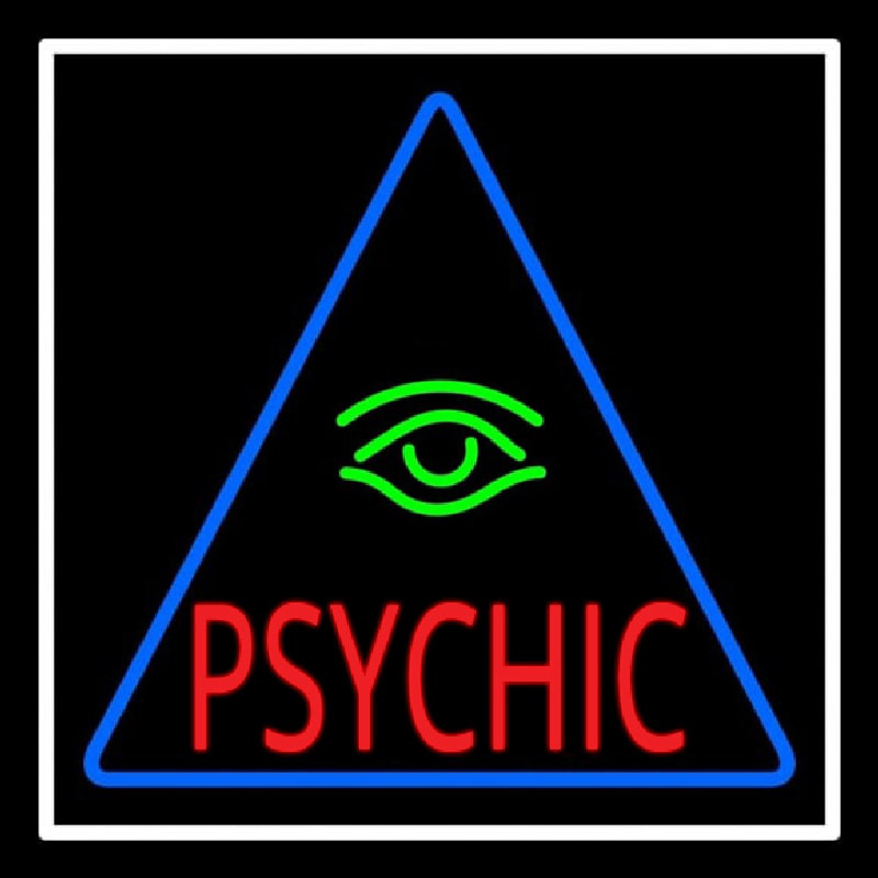 Red Psychic Green Eye Neon Skilt