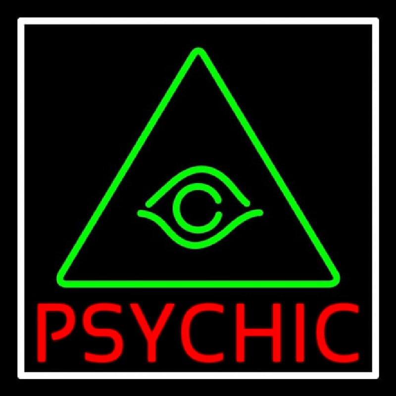 Red Psychic Green Logo Neon Skilt