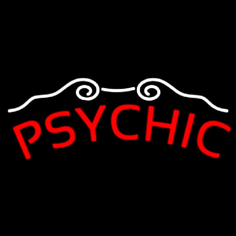 Red Psychic Neon Skilt