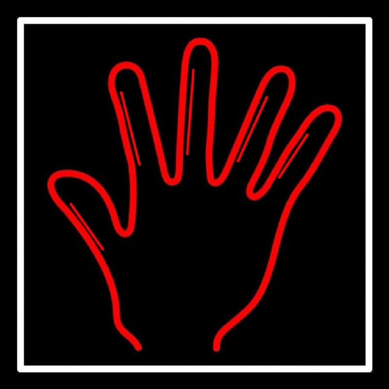 Red Psychic Palm With White Border Neon Skilt