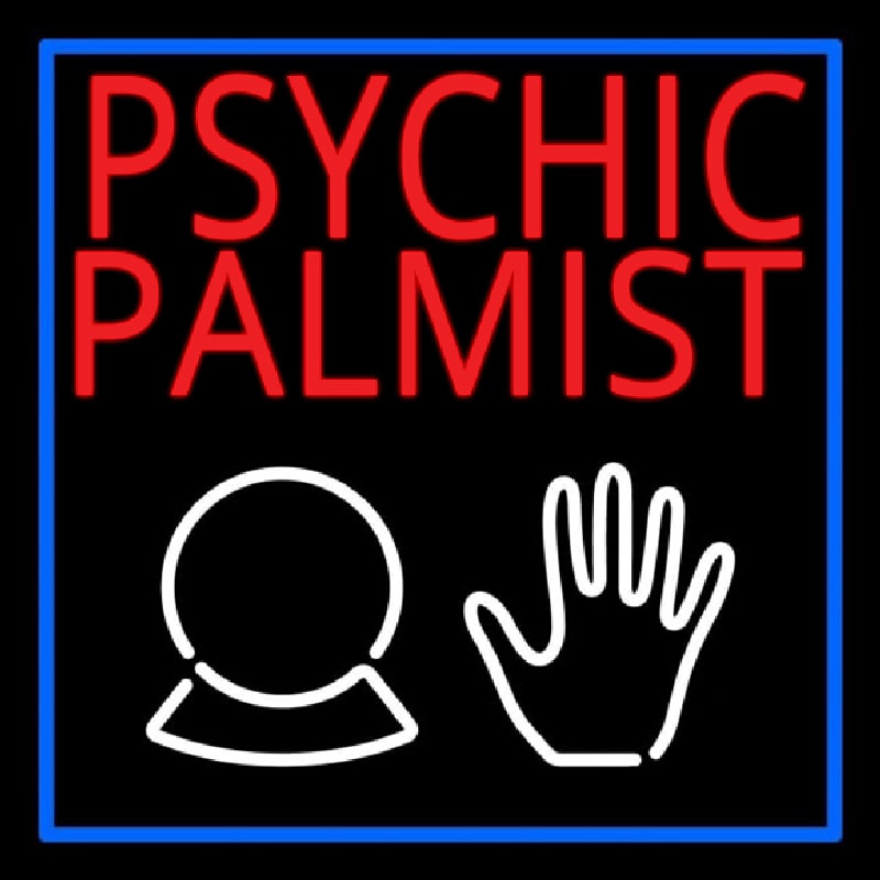 Red Psychic Palmist Neon Skilt