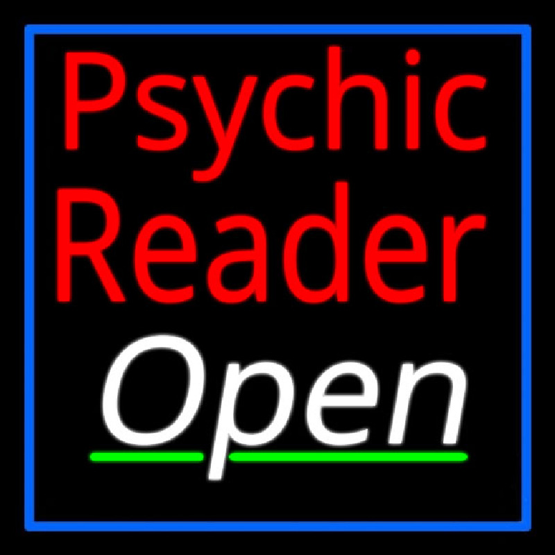 Red Psychic Reader White Open Neon Skilt