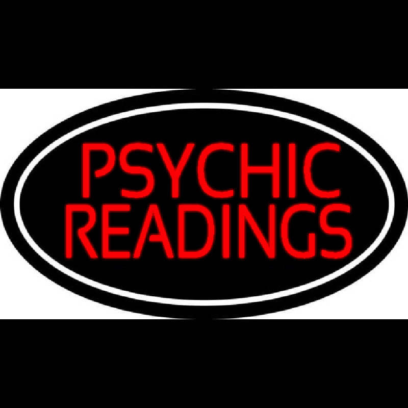 Red Psychic Readings White Border Neon Skilt