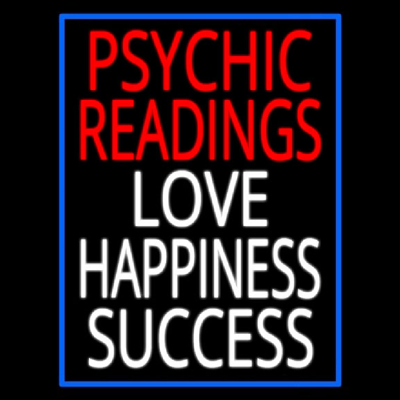 Red Psychic Readings White Love Happiness Success Neon Skilt