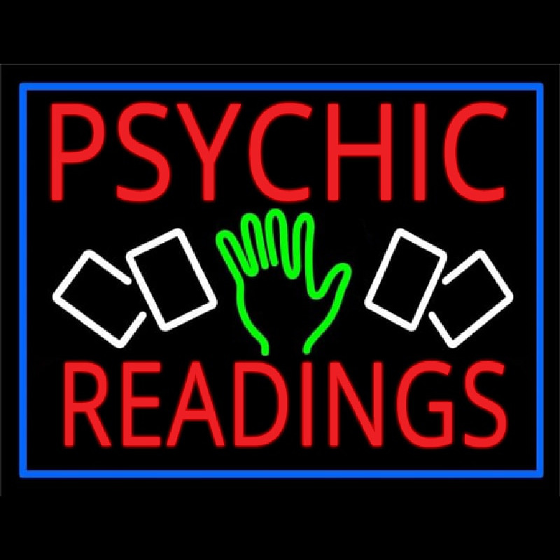 Red Psychic Readings With Logo Neon Skilt