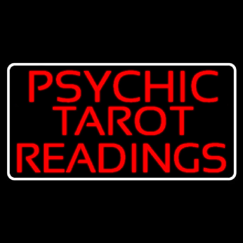 Red Psychic Tarot Readings Block With Border Neon Skilt