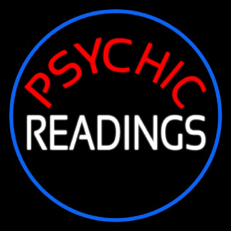 Red Psychic White Readings With Border Neon Skilt