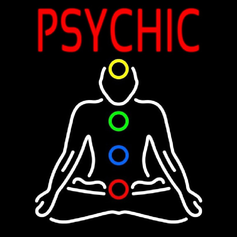 Red Psychic With Logo Neon Skilt