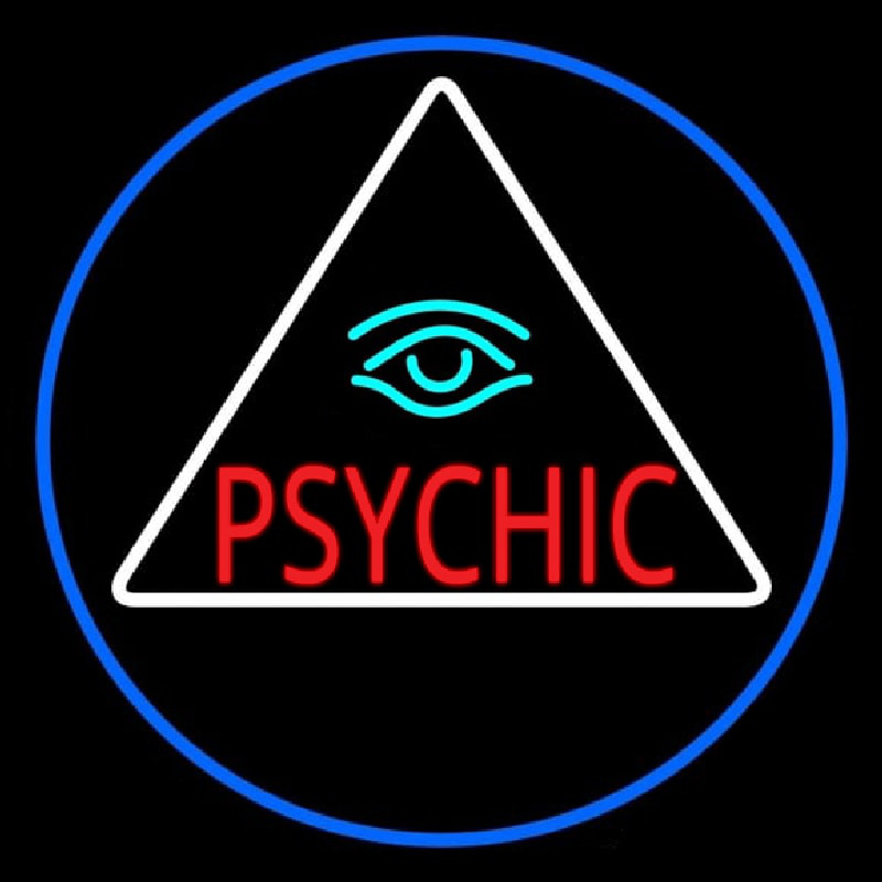 Red Psychic With Turquoise Eye Neon Skilt