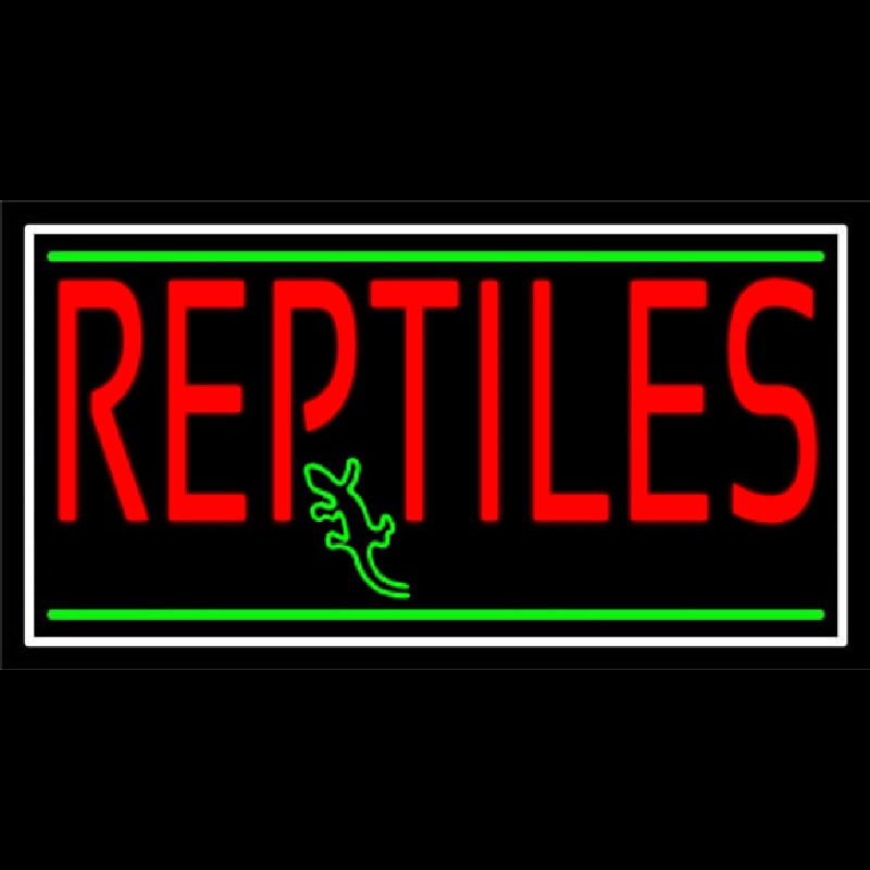 Red Reptiles Block 1 Neon Skilt