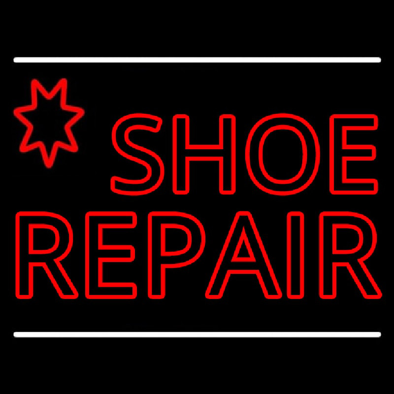 Red Shoe Repair Neon Skilt